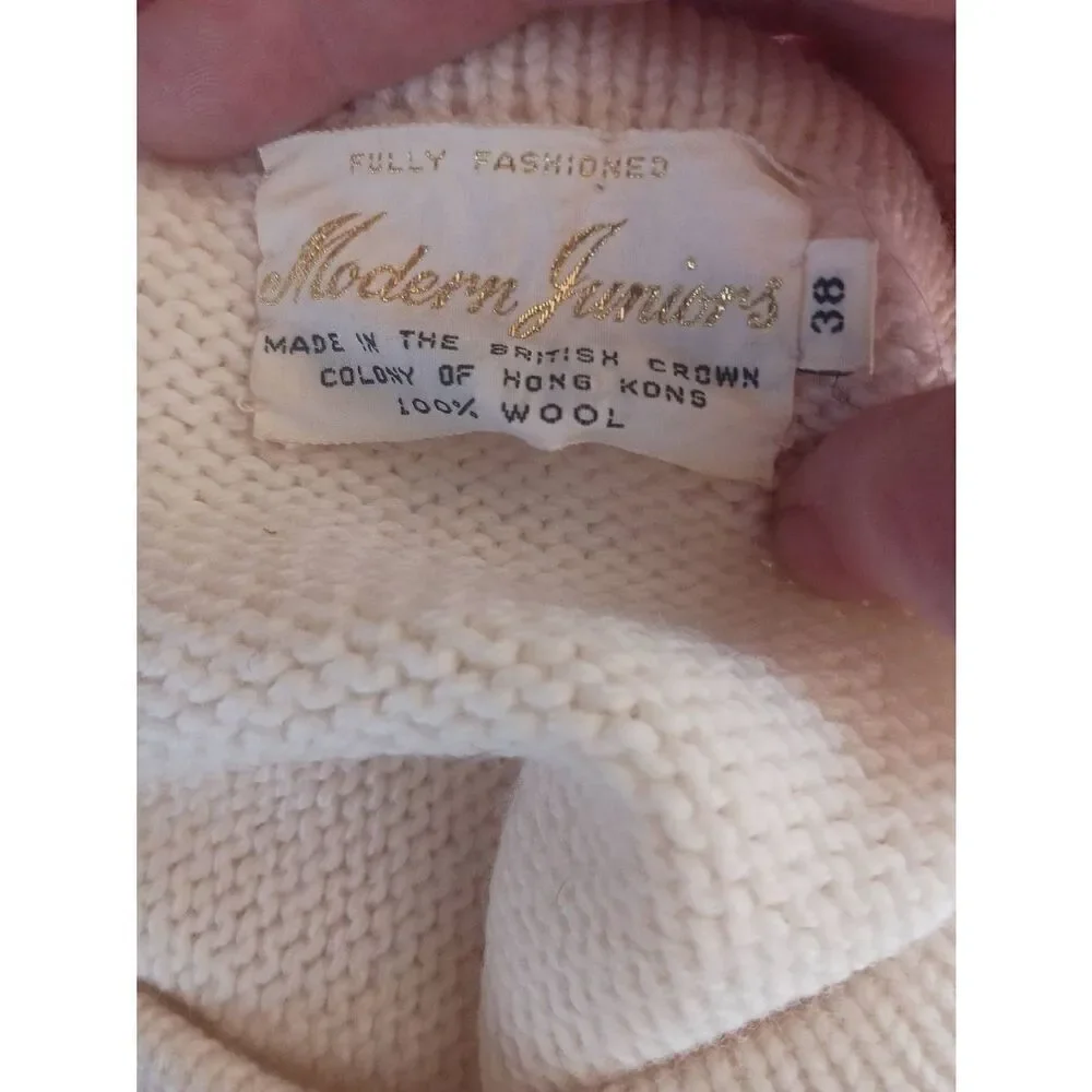 Vintage wool 3d floral tulip sweater small